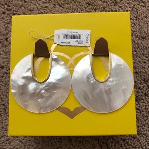 Diane Gold Statement Earrings in Ivory Pearl